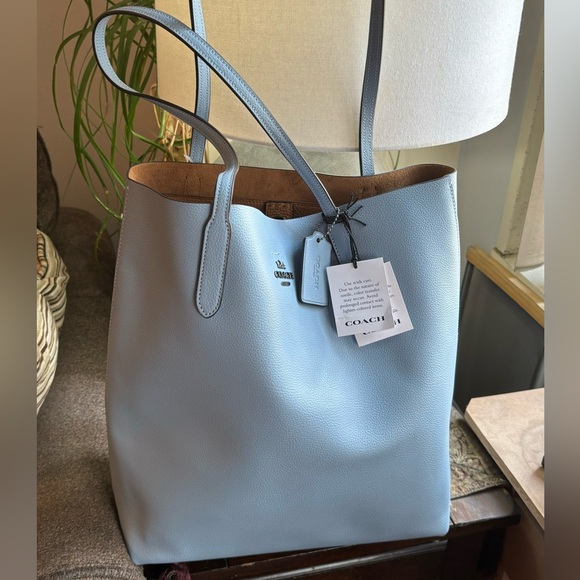 Authentic COACH Pebbled leather/suede snap long Tote - Picture 9 of 14